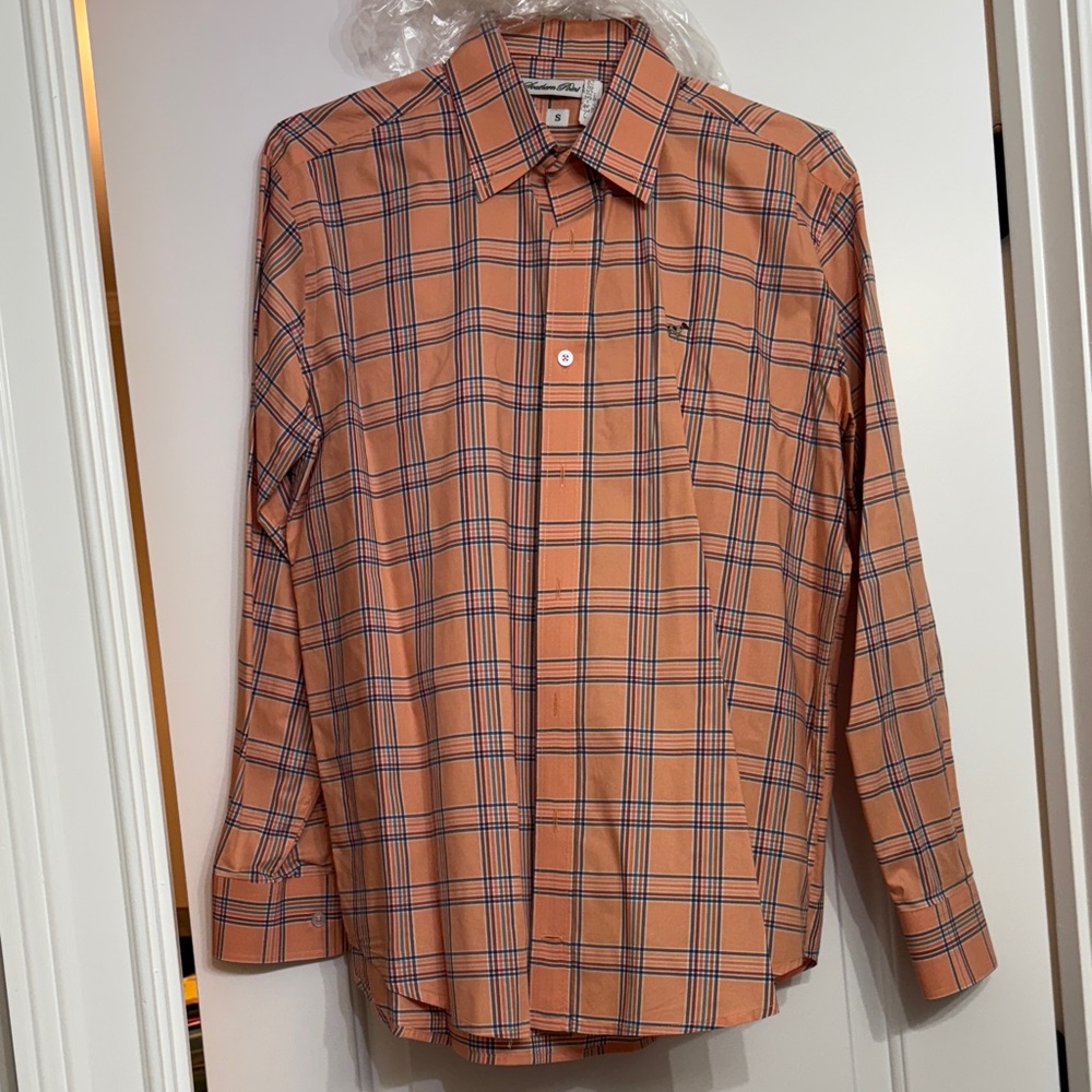Southern Point & Co. Men's Orange Plaid Shirt.